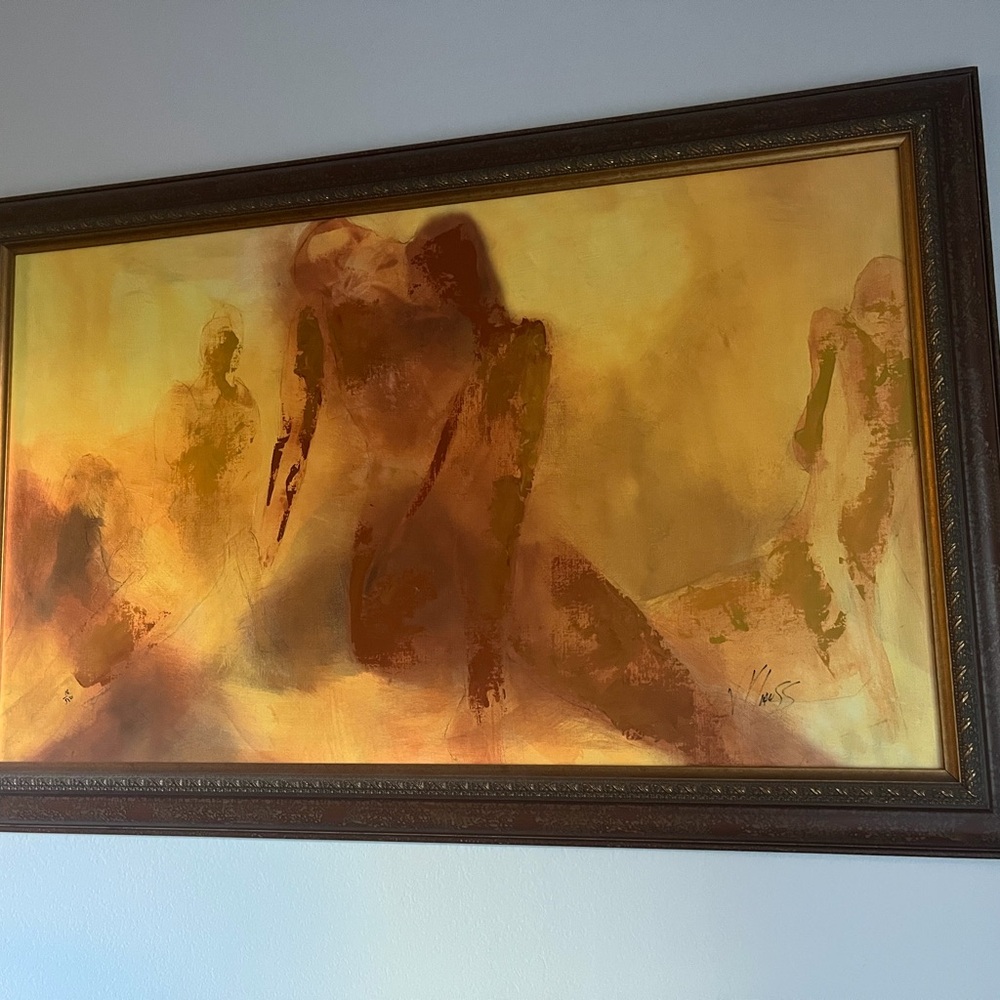 Abstract Golden Brown Figure Art Print - Unbranded